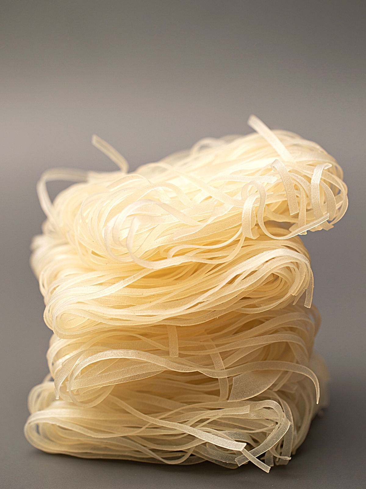 Rice Noodles on a grey background.