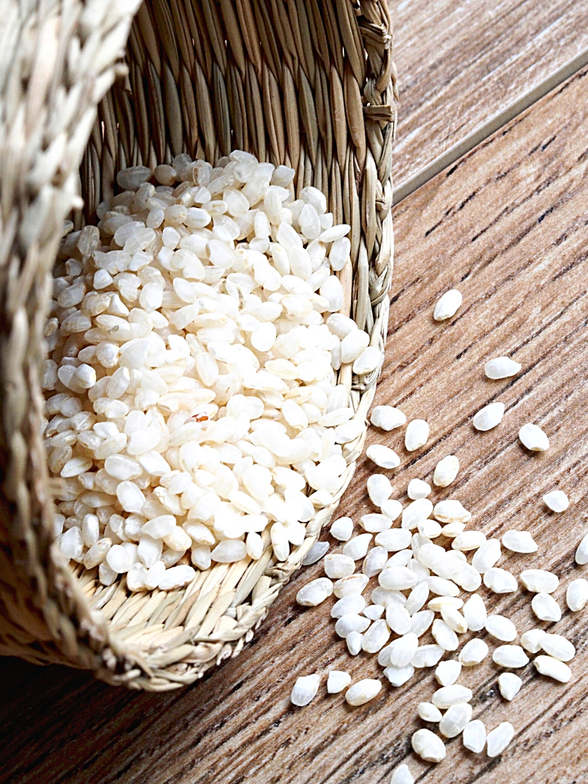 Bomba Rice in a basket.
