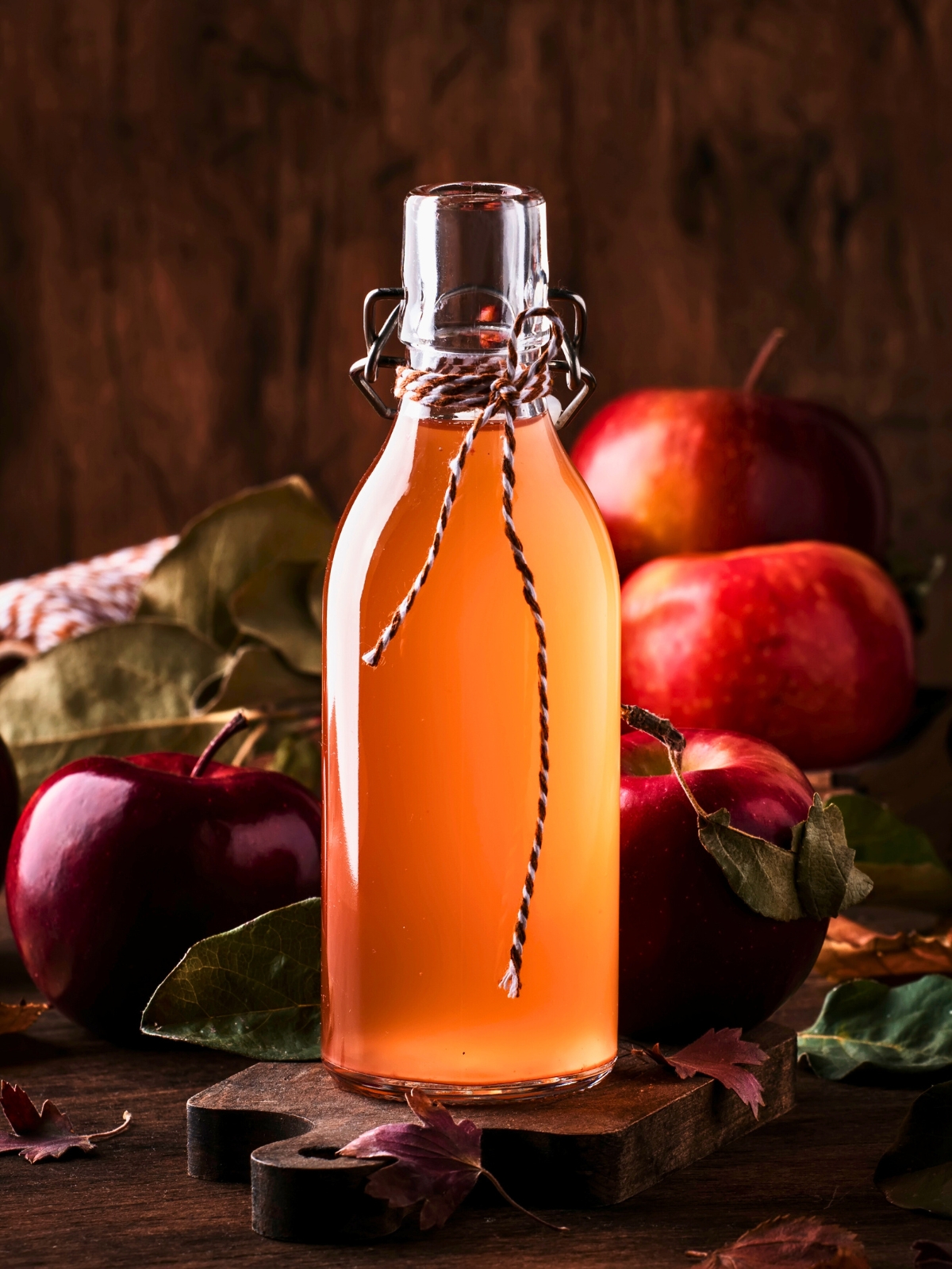 Bottle of Apple Organic Vinegar.